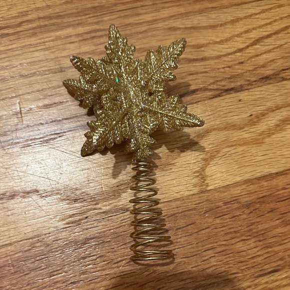 Gold Glitter Snowflake Tree Topper - Picture 1 of 2